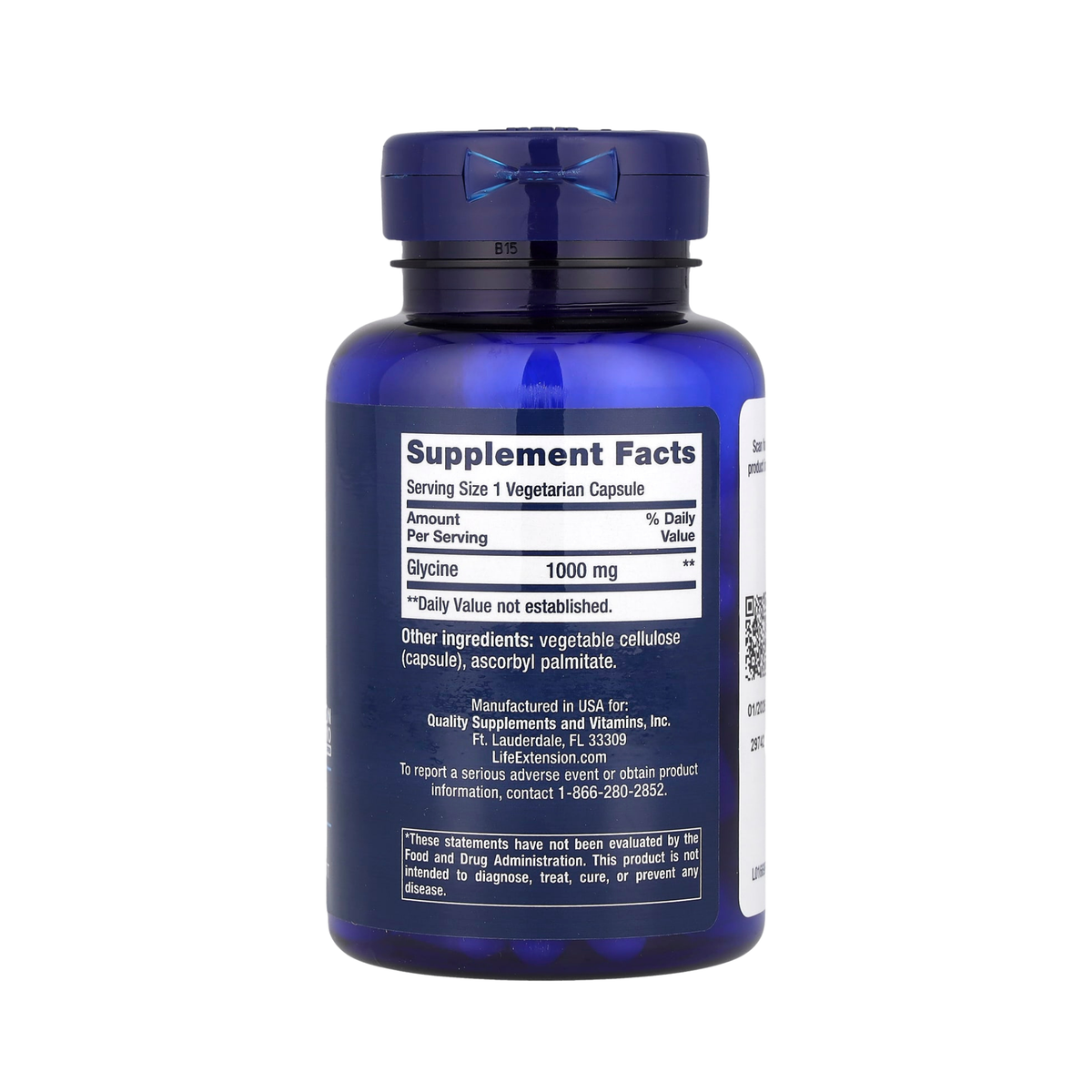 Glycine 1000mg - 100 vegetarian capsules