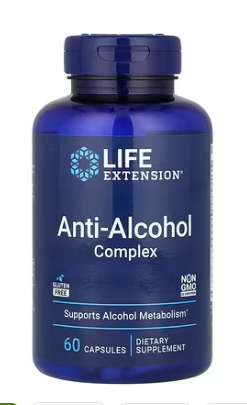 Life Extension Anti-Alcohol Complex - 60 Caps - Alcohol Metabolism