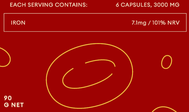 Grass Fed Desiccated Beef Blood - 180 capsules