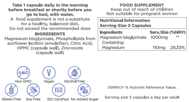 VitalOrganico Liposomal Magnesium Bisglycinate - 60 capsules