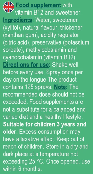 Vitamin B12 spray juniors- 25ml