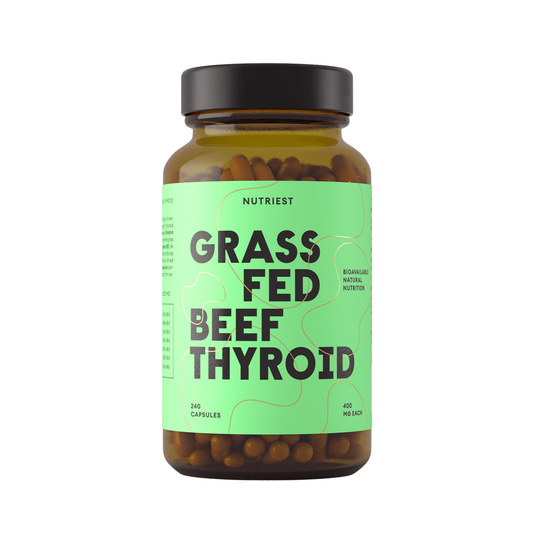 Grass-Fed Desiccated Beef Thyroid 400mg - 240 capsules