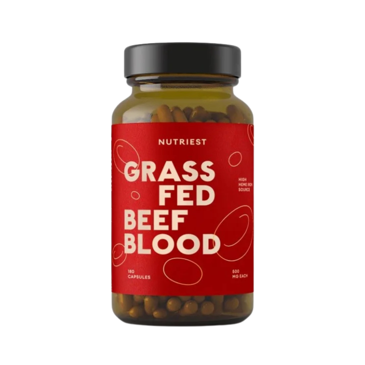 Grass Fed Desiccated Beef Blood - 180 capsules
