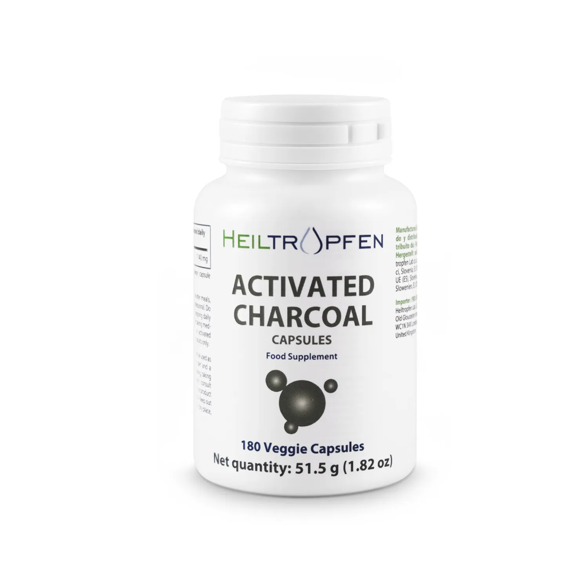 Activated Charcoal Capsules  – 180 Capsules