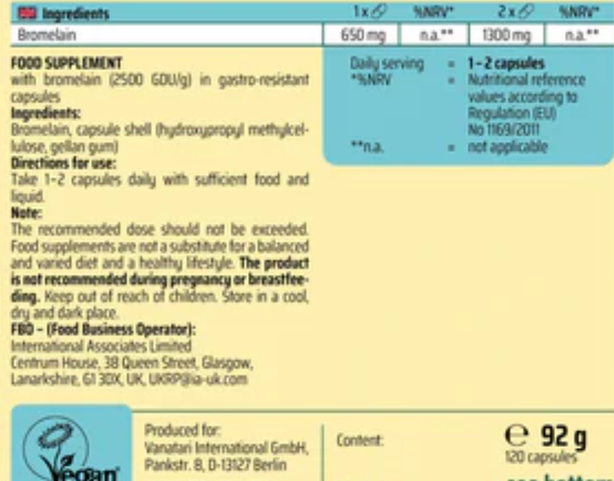 Bromelain 120 capsules