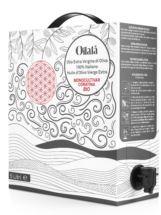 Organic or Extra Virgin Olive Oil , monovariety - 3 Liters bag in a box