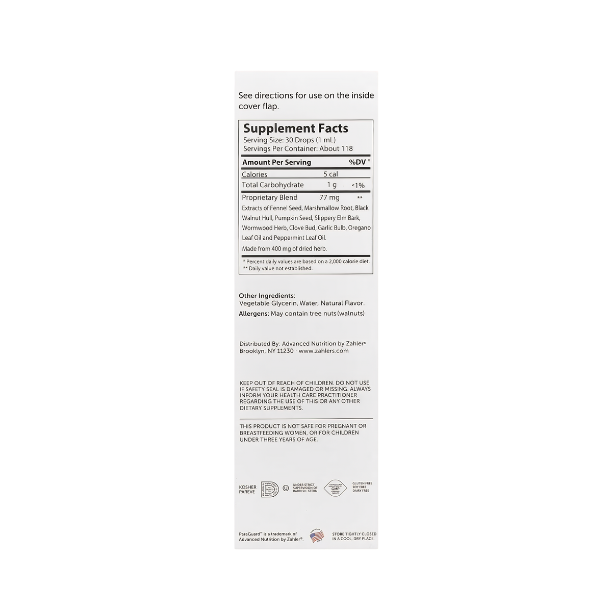 ParaGuard Zahler Advanced Intestinal Flora Support - 118ml