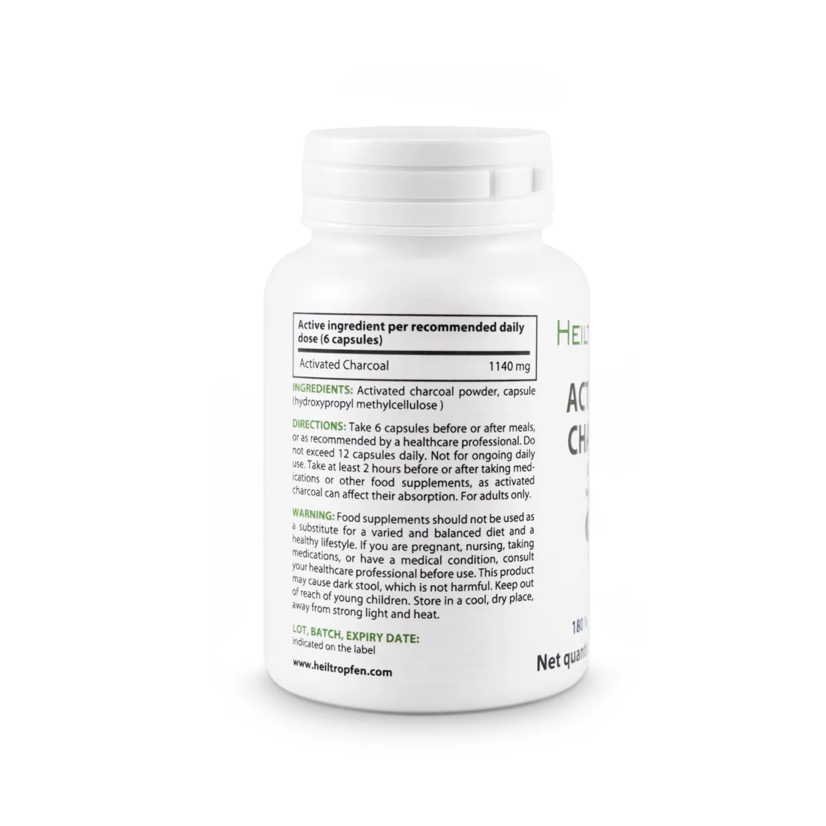 Activated Charcoal Capsules  – 180 Capsules