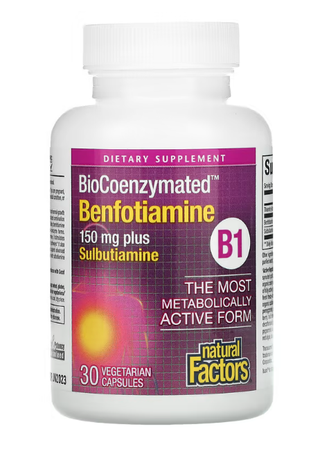 BioCoenzymated, B1, Benfotiamine Plus Sulbutiamine, 150 mg,  - 30 Capsules