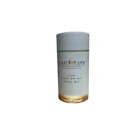 CastorLife Organic Neck Kit : Wrap with Organic Castor Oil and Pump BUNDLE