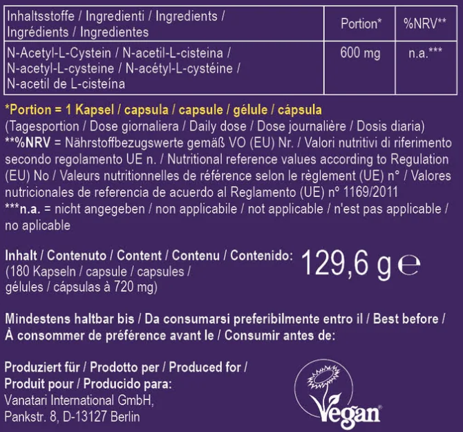 NAC 600mg - 180 Capsules
