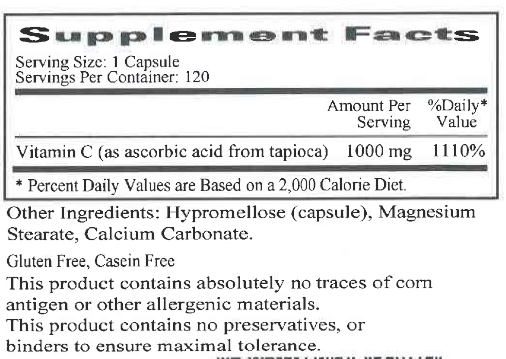 Vitamin C  1000mg (from tapioca) - 90 / 120 capsules