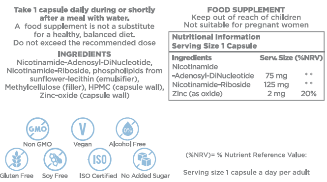 VitalOrganico Liposomal NAD+ / NR - 30 capsules