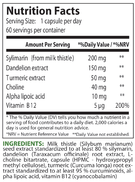 Liver detox - 60 vegetable capsules
