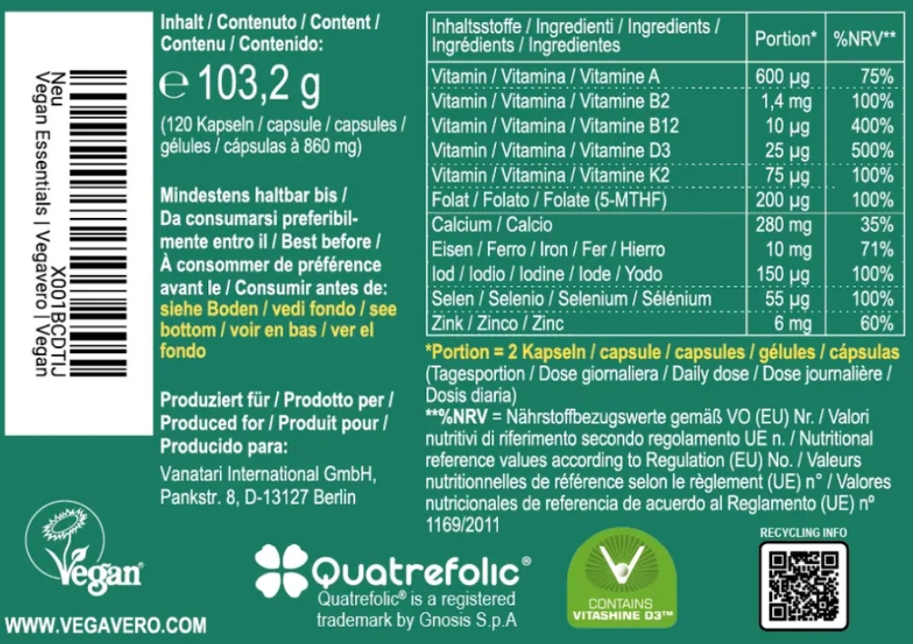 Vegan essentials - 90 capsules