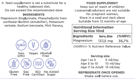 VitalOrganico Vital Kids Liposomal Magnesium Bisglycinate 250ml