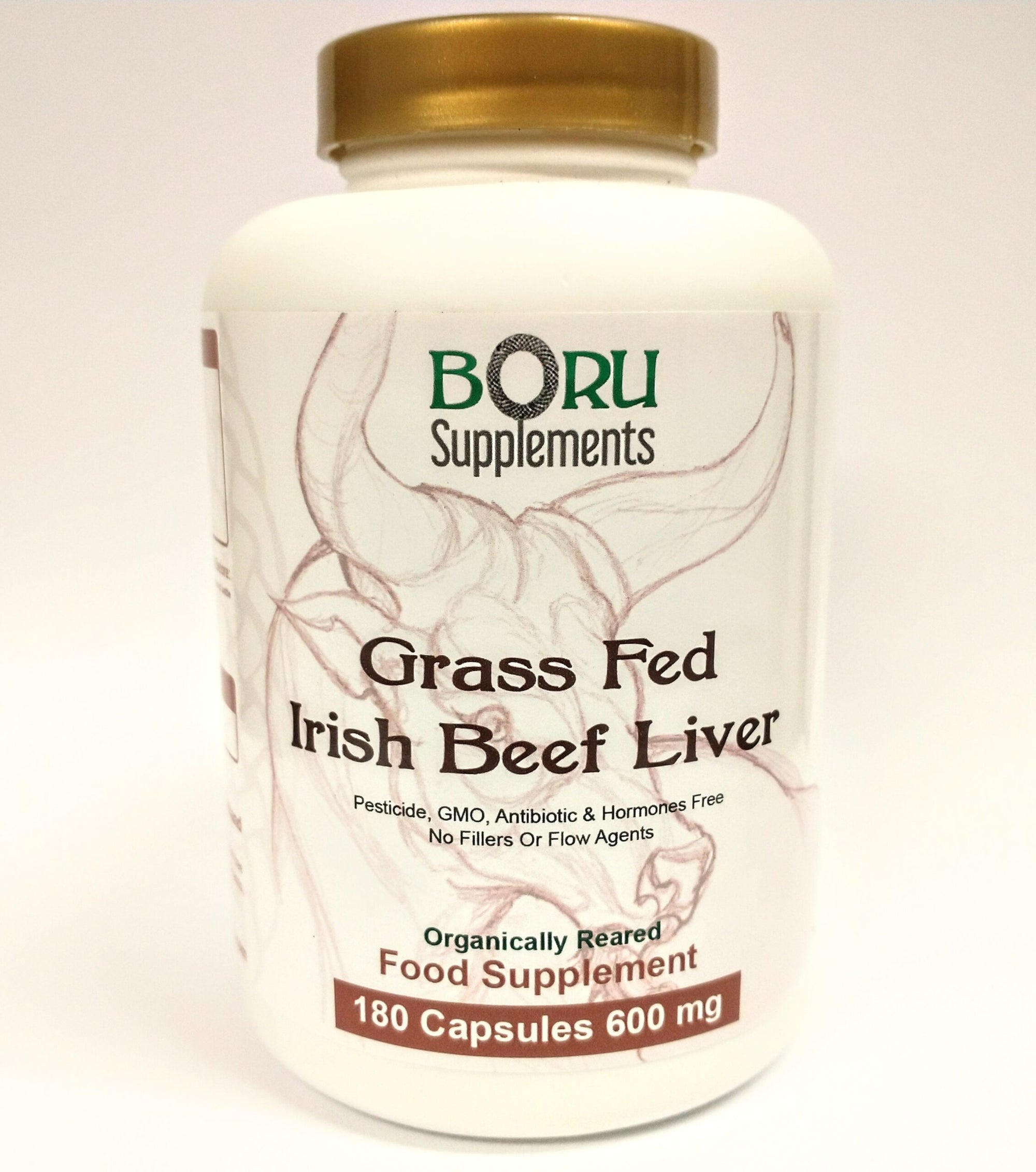 Grass fed Irish beef liver 600mg - 180 capsules